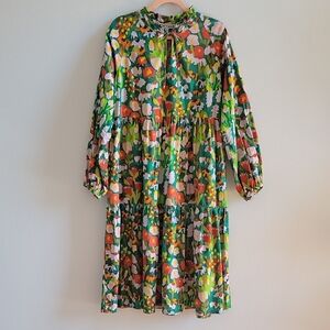Variety Hour Long Poet Dress in Wildflower - L